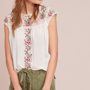 Anthropologie Eloise Embroidered blouse